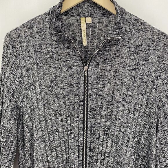 Comfy USA Marled Swing Full Zip Top Jacket Ribbed Texture Wired Collar XL - Picture 4 of 4
